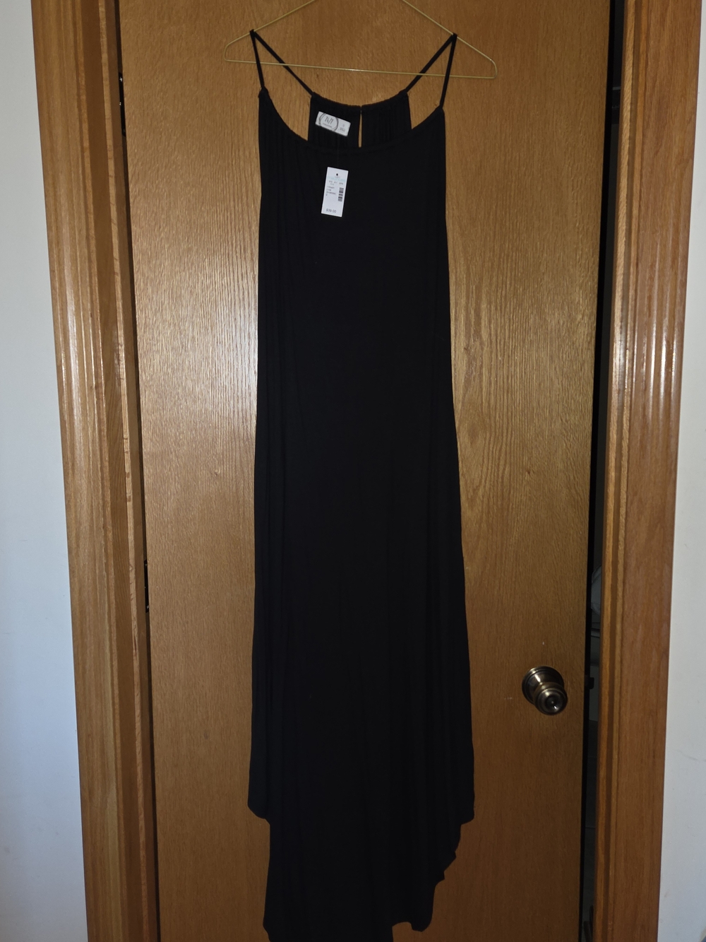 Maurices Black Maxi Slip Dress with Thin Straps